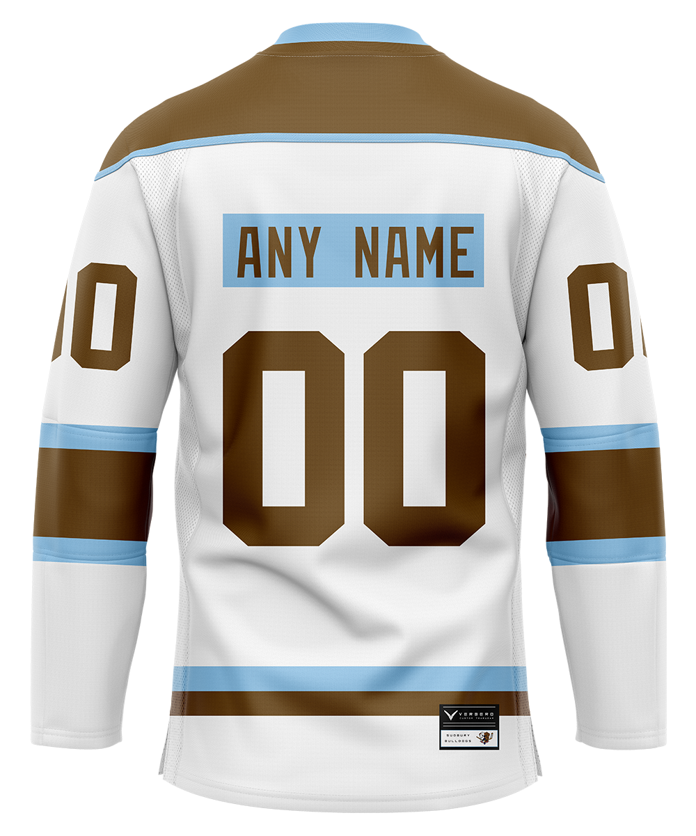 Official SHORESY PERSONALIZED Sudbury Blueberry Bulldogs PRO Jersey AWAY