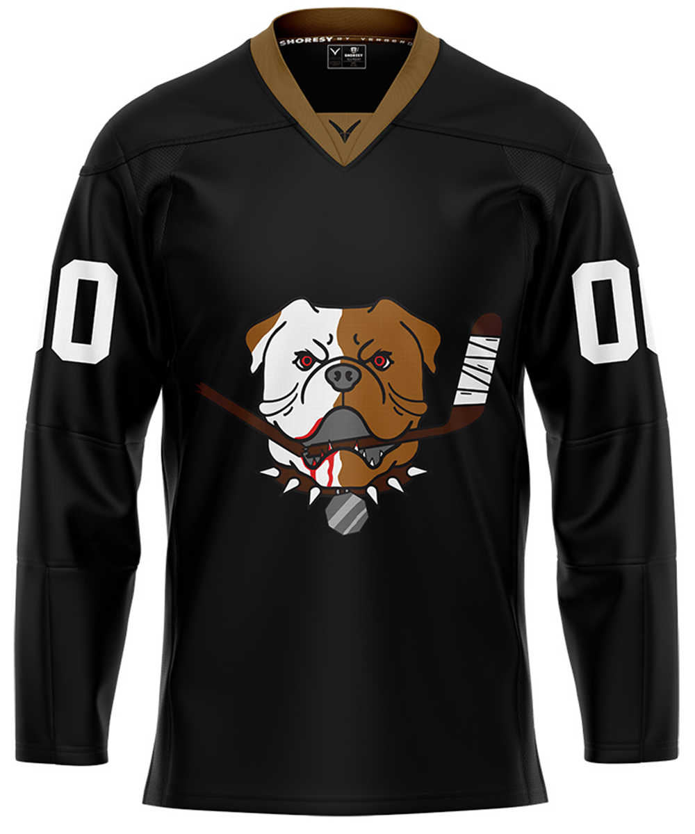 PERSONALIZED Black Sudbury Bulldogs Hockey Jersey