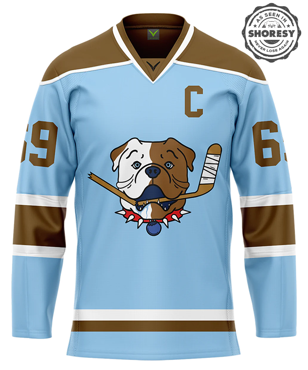 Bulldogs White Blue Hockey Jersey