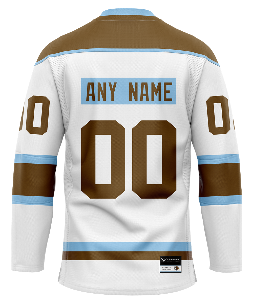 Official SHORESY PERSONALIZED Sudbury Blueberry Bulldogs PRO Jersey AWAY