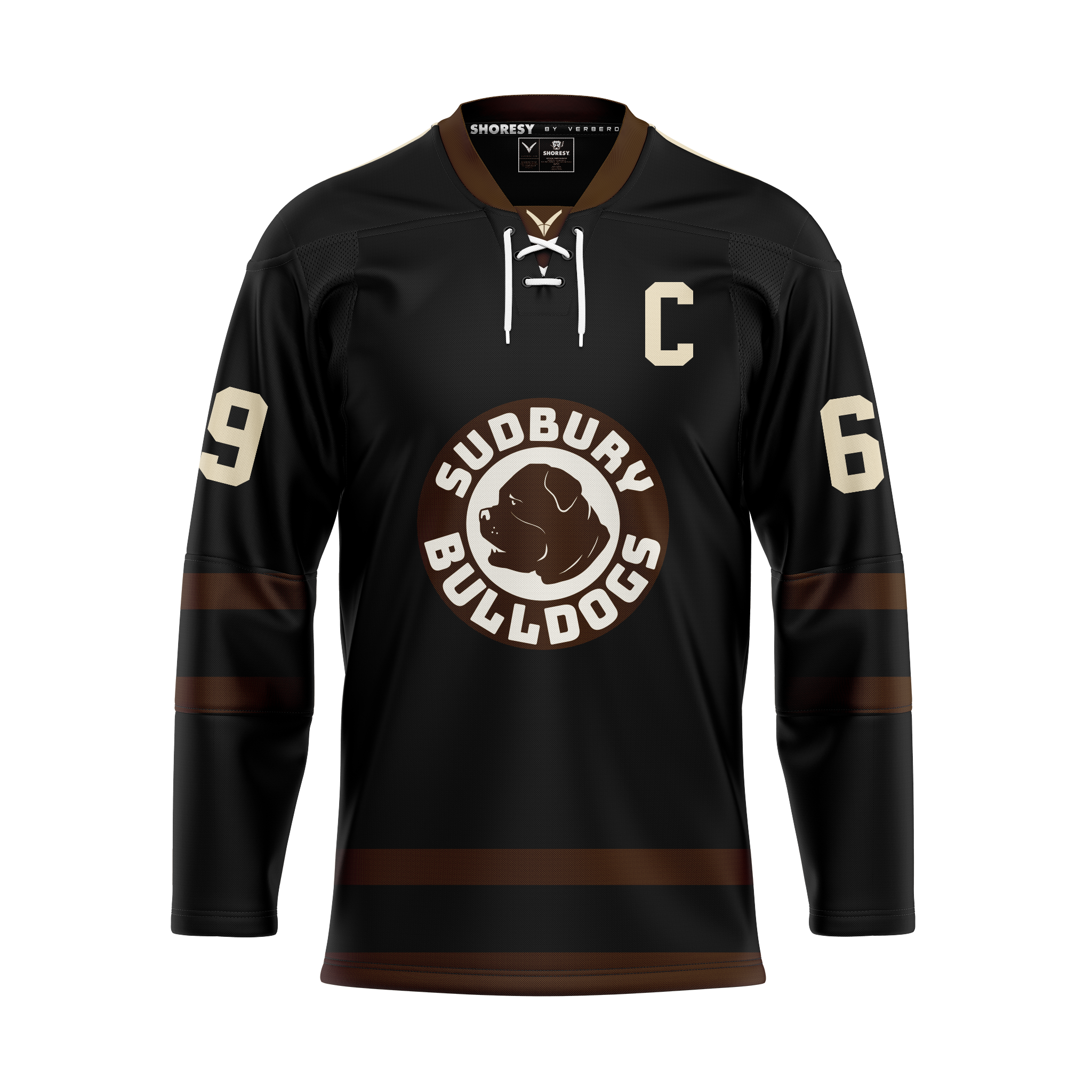 Official SHORESY VINTAGE Shore 69 Sudbury Bulldogs PRO Jersey - Black