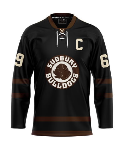 Official SHORESY VINTAGE Shore 69 Sudbury Bulldogs PRO Jersey - Black