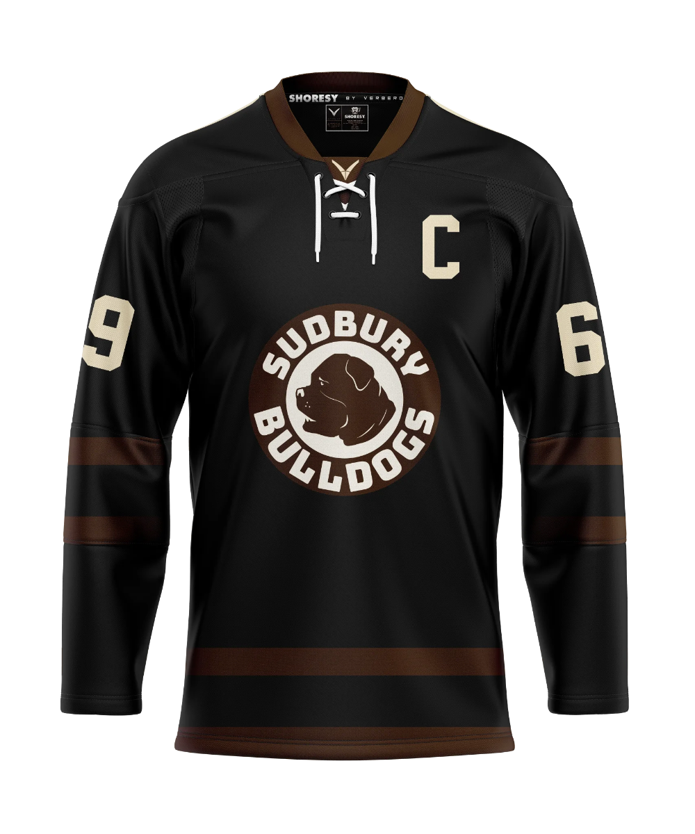 Official SHORESY VINTAGE Shore 69 Sudbury Bulldogs PRO Jersey - Black