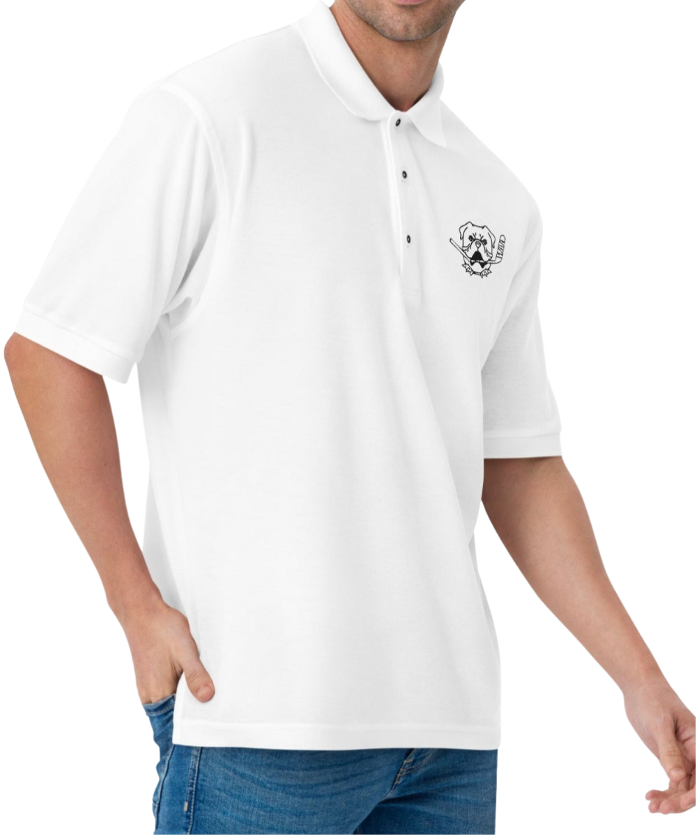 Shoresy CLASSIC Bulldog Embroidered White Polo