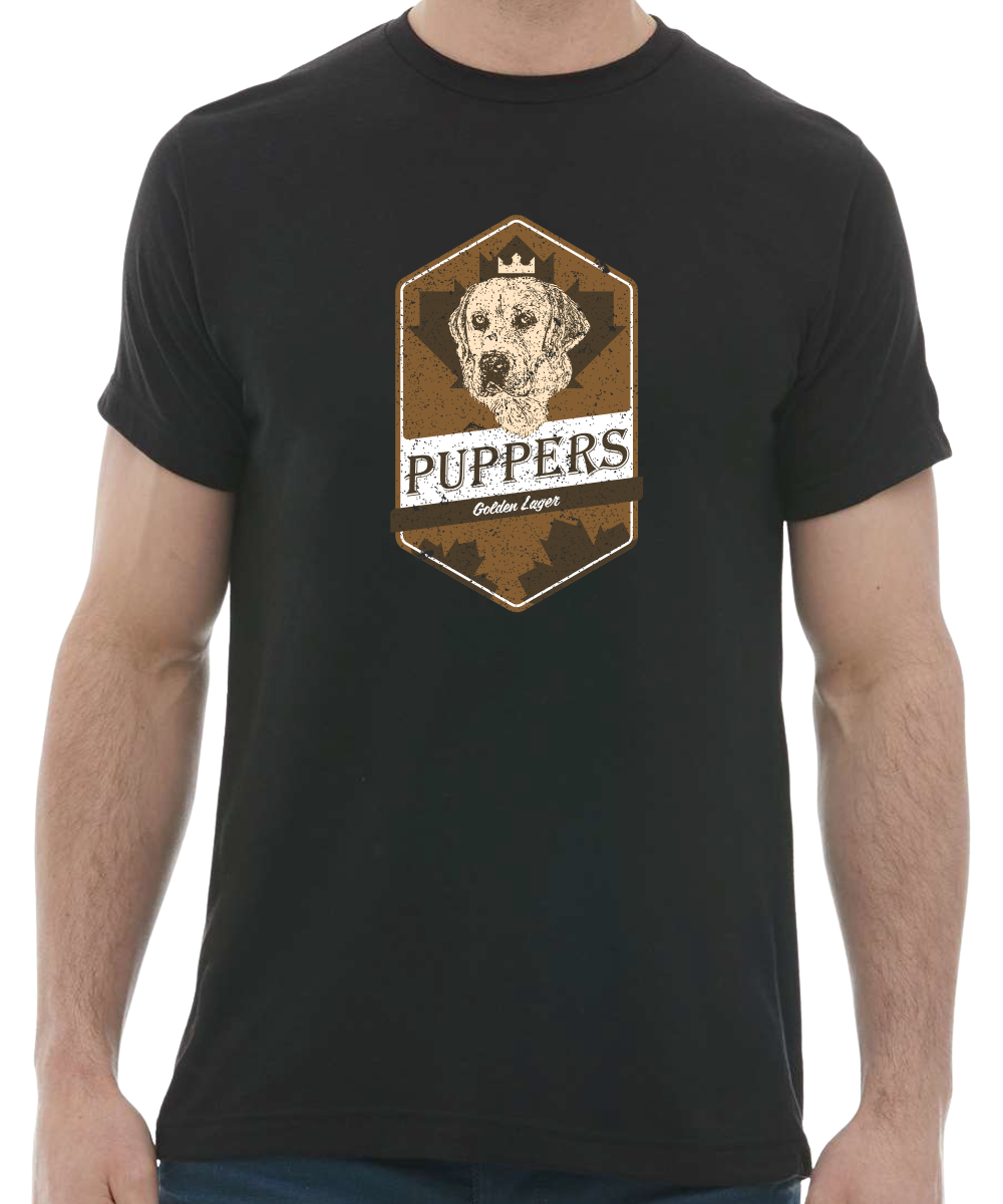 Puppers Golden Lager Black T-Shirt