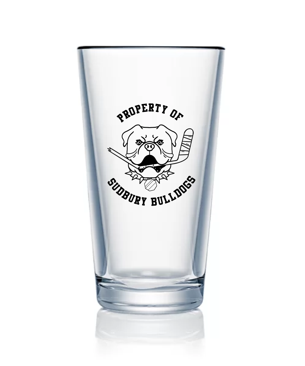Property of Sudbury Bulldogs Pint Glass Shoresy