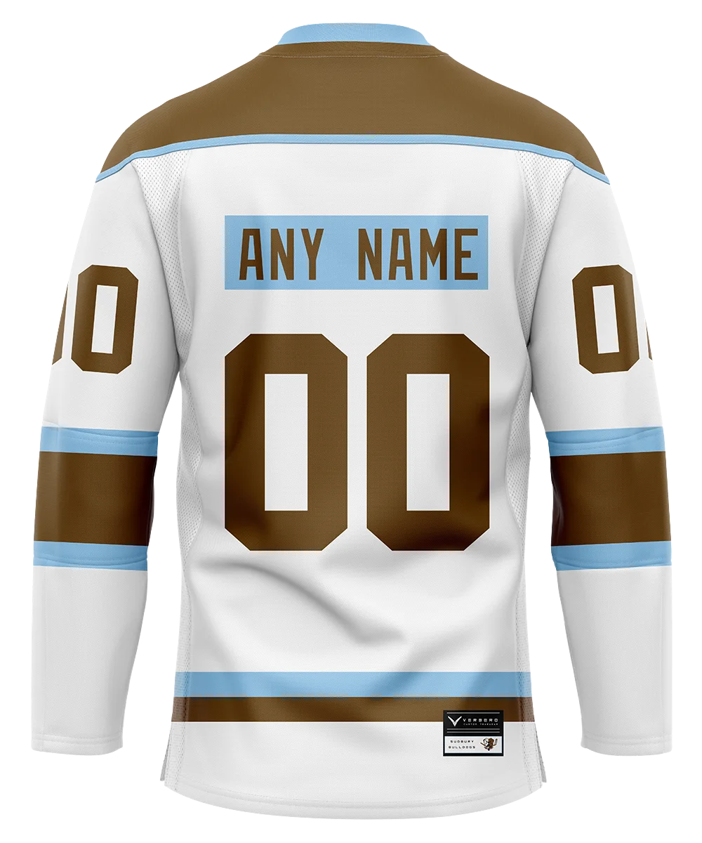 Official SHORESY PERSONALIZED Sudbury Blueberry Bulldogs PRO Jersey AWAY