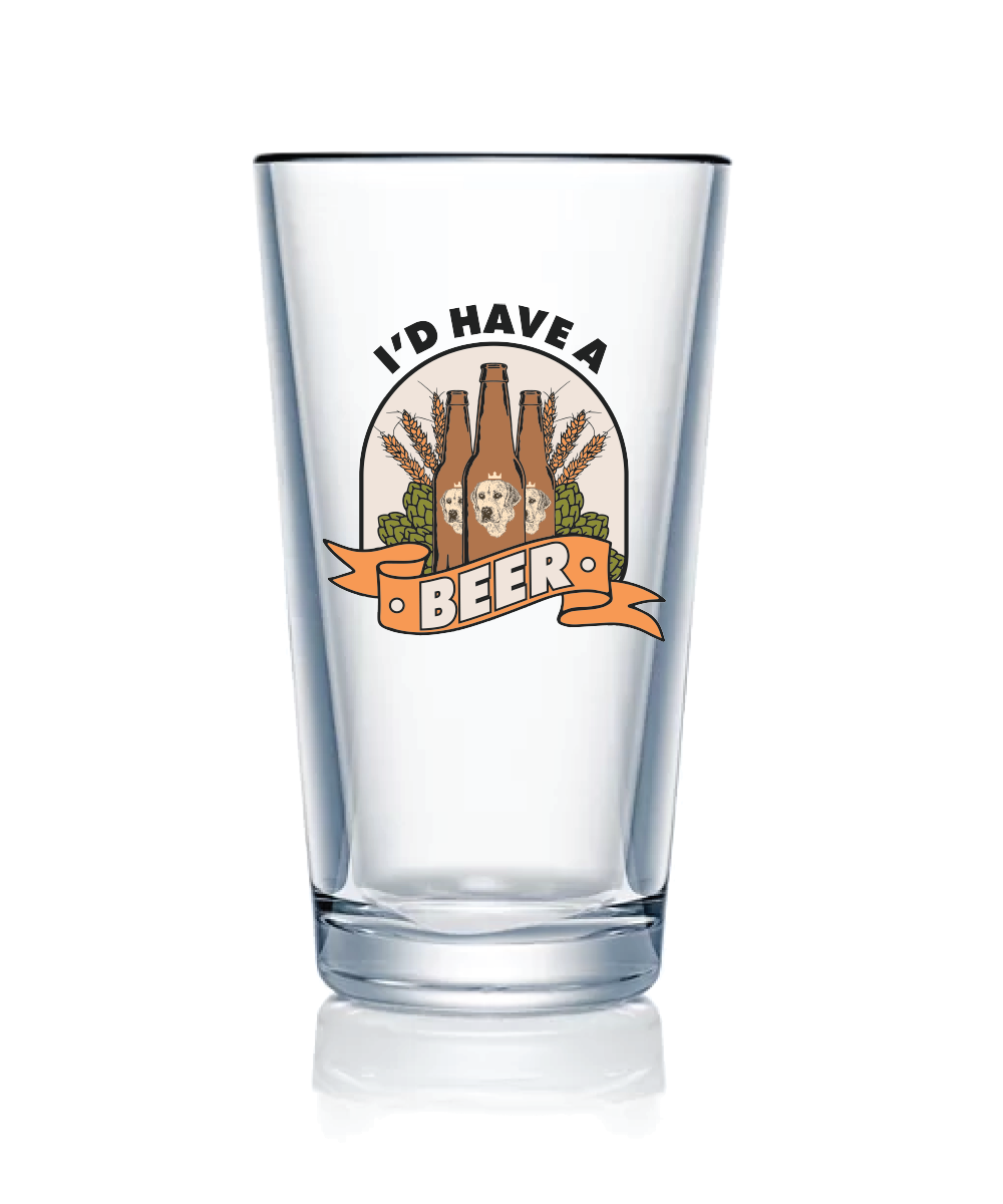 Letterkenny Puppers I'd Have a Beer Pint Glass