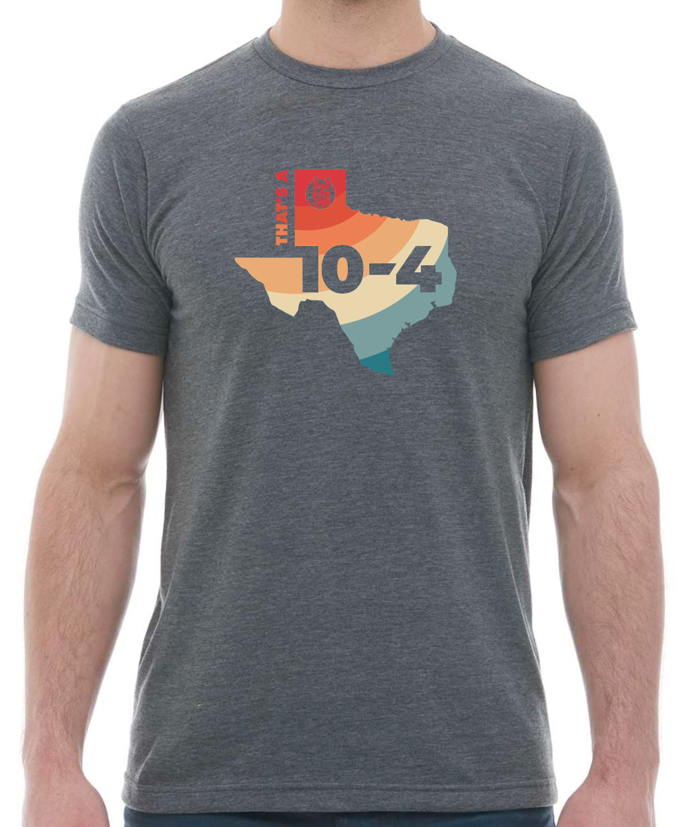 Texas Sized 10-4 T-Shirt Heather Charcoal