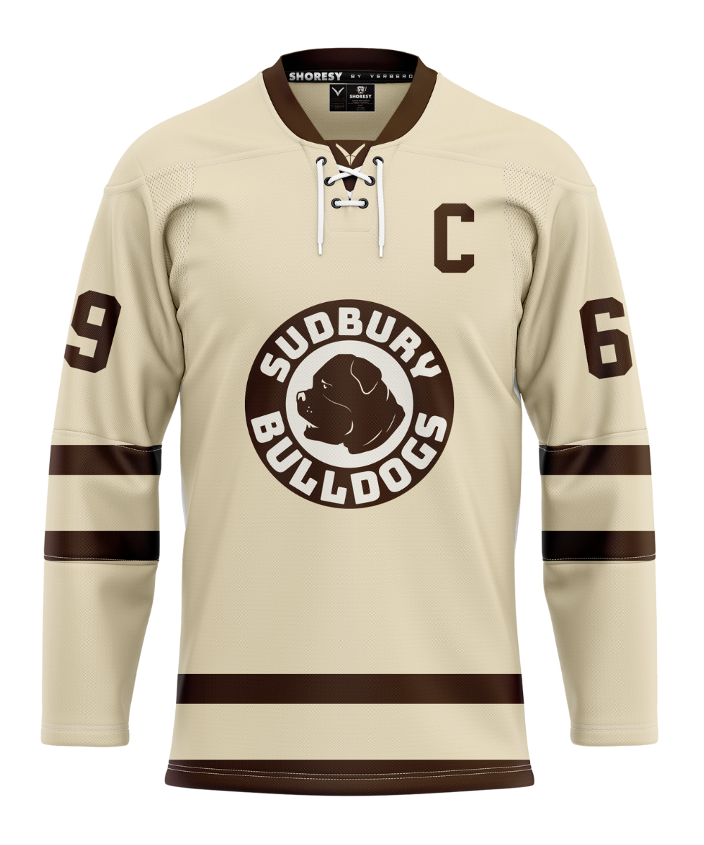 Official SHORESY VINTAGE Shore 69  Sudbury Bulldogs PRO Jersey