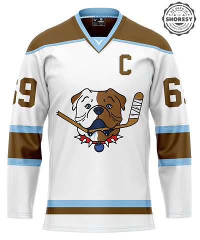 Official SHORESY Shore 69 Sudbury Blueberry Bulldogs PRO Jersey AWAY