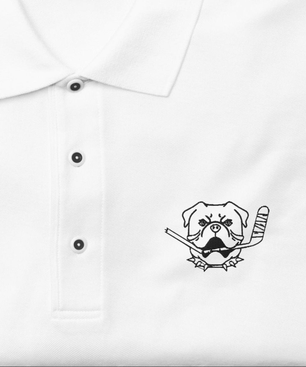 Shoresy CLASSIC Bulldog Embroidered White Polo
