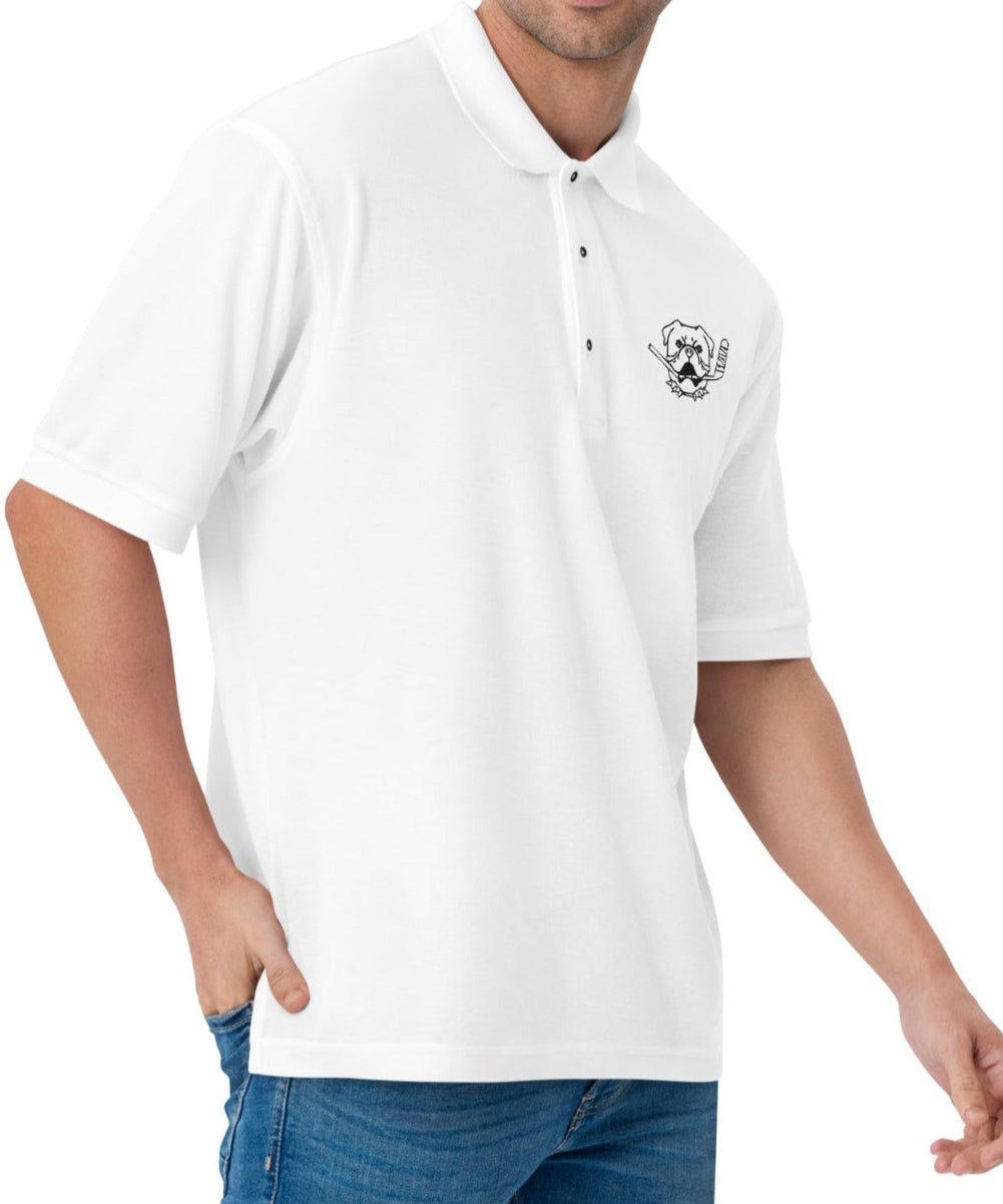 Shoresy CLASSIC Bulldog Embroidered White Polo