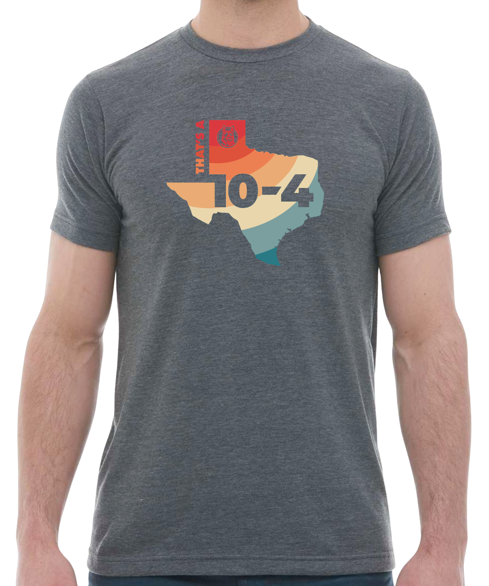 Texas Sized 10-4 T-Shirt Heather Charcoal