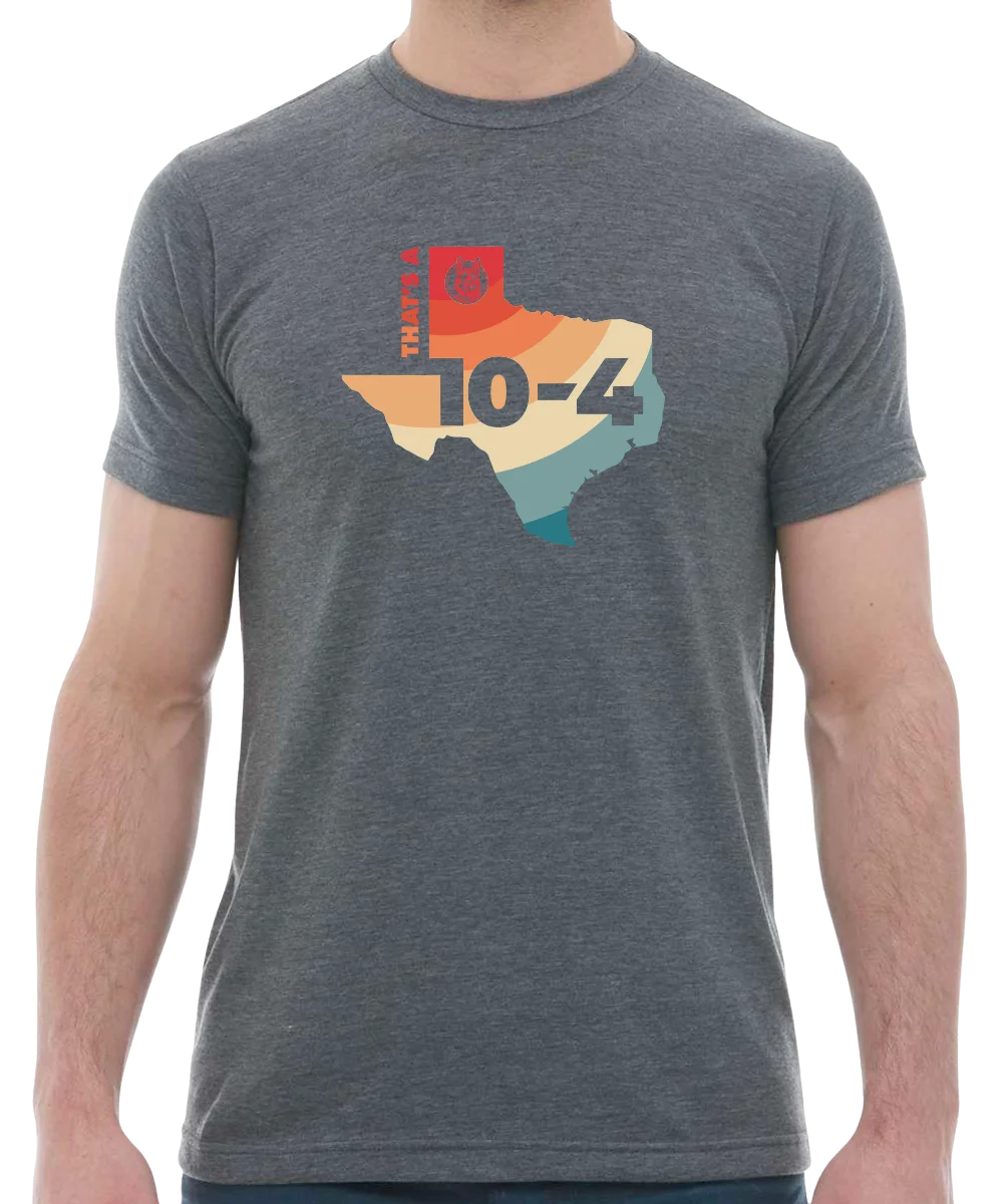 Texas Sized 10-4 T-Shirt Heather Charcoal
