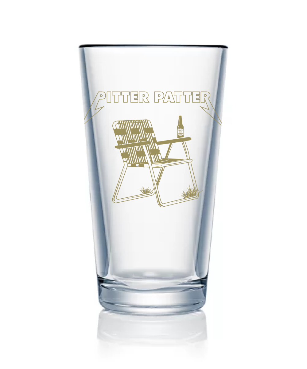 Pitter Patter Metal Pint Glass