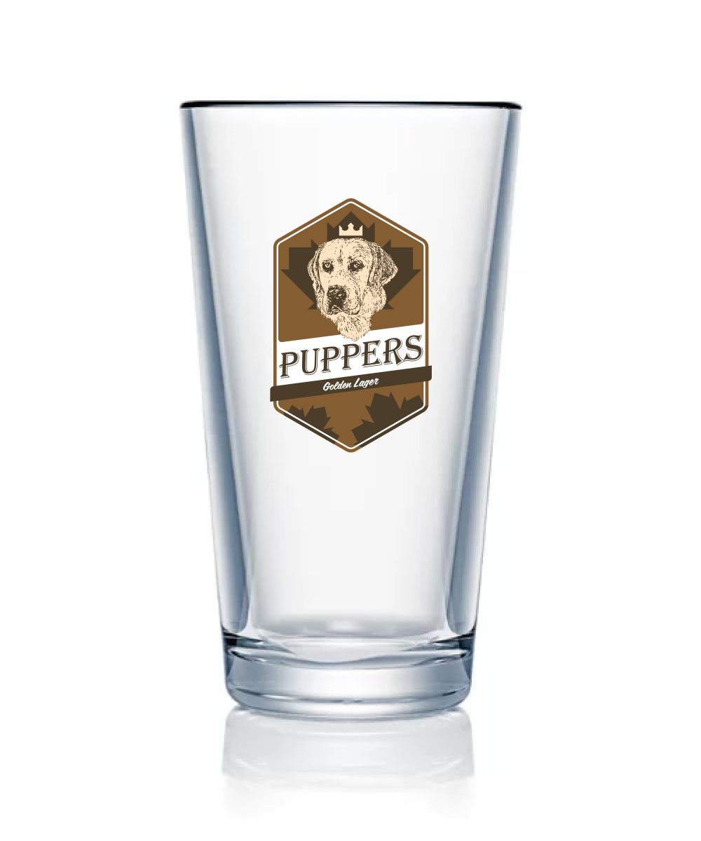 Puppers Golden Lager Pint Glass